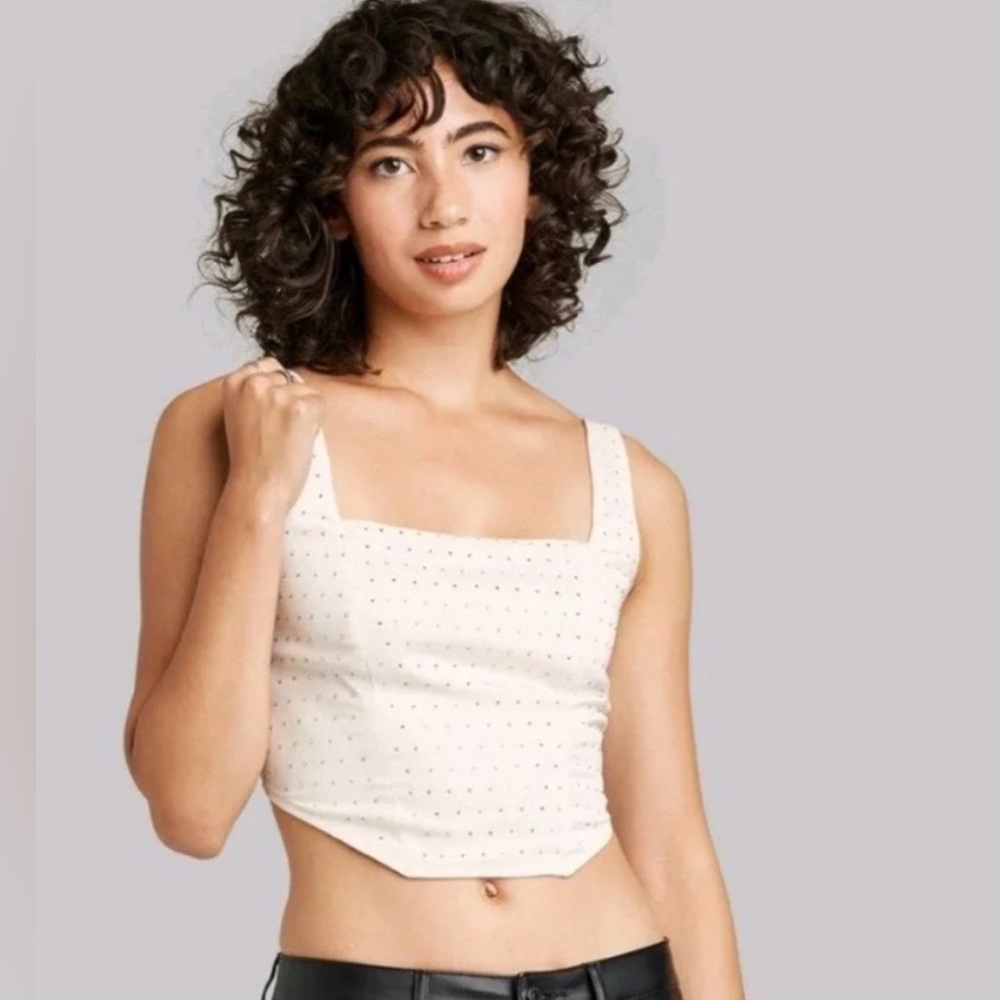 Wild Fable Rhinestone Corset Tank Top NWT